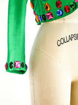 Escada Jeweled Linen Jacket Jacket arcadeshops.com