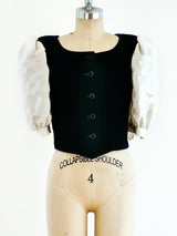 Valentino Puff Sleeve Cropped Velvet Jacket Jacket arcadeshops.com