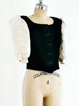 Valentino Puff Sleeve Cropped Velvet Jacket Jacket arcadeshops.com