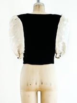 Valentino Puff Sleeve Cropped Velvet Jacket Jacket arcadeshops.com