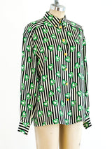 Escada Green Heart Print Blouse Top arcadeshops.com
