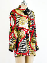 Escada Baroque Buckle Print Blouse Top arcadeshops.com