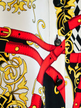 Escada Baroque Buckle Print Blouse Top arcadeshops.com