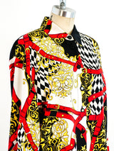 Escada Baroque Buckle Print Blouse Top arcadeshops.com