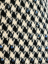 Rhinestone Embellished Houndstooth Dress Dress arcadeshops.com