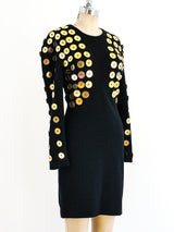 Patrick Kelly Gold Button Embellished Dress Dress arcadeshops.com