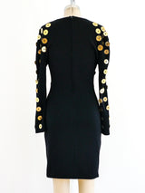 Patrick Kelly Gold Button Embellished Dress Dress arcadeshops.com