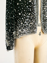 Halston Beaded Chiffon Jacket Jacket arcadeshops.com