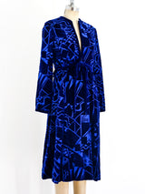 Malcolm Starr Blue Velvet Deco Inspired Dress Dress arcadeshops.com