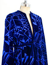 Malcolm Starr Blue Velvet Deco Inspired Dress Dress arcadeshops.com