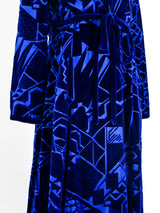 Malcolm Starr Blue Velvet Deco Inspired Dress Dress arcadeshops.com