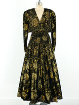 Diane Freis Flocked Lurex Gown Dress arcadeshops.com