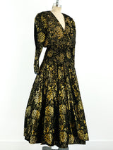 Diane Freis Flocked Lurex Gown Dress arcadeshops.com