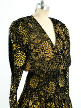 Diane Freis Flocked Lurex Gown Dress arcadeshops.com