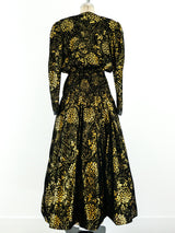 Diane Freis Flocked Lurex Gown Dress arcadeshops.com
