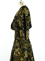 Diane Freis Flocked Lurex Gown Dress arcadeshops.com