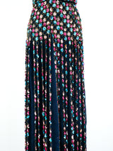 Sequin Embellished Pleated Gown Dress arcadeshops.com