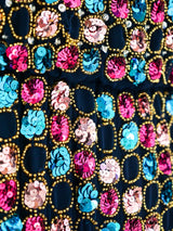 Sequin Embellished Pleated Gown Dress arcadeshops.com