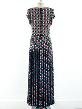Sequin Embellished Pleated Gown Dress arcadeshops.com