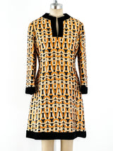Orange Knot Brocade Mini Dress Dress arcadeshops.com