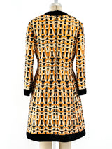 Orange Knot Brocade Mini Dress Dress arcadeshops.com