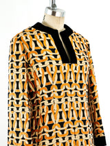 Orange Knot Brocade Mini Dress Dress arcadeshops.com