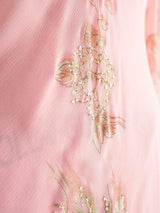 Peacock Feather Pink Chiffon Dress Dress arcadeshops.com