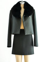 Versus Gianni Versace Army Green Skirt Ensemble Suit arcadeshops.com