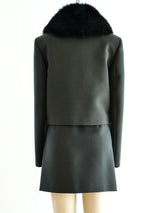 Versus Gianni Versace Army Green Skirt Ensemble Suit arcadeshops.com