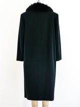 Cashmere Overcoat with Fox Fur Collar Jacket arcadeshops.com