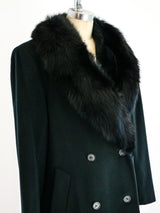 Cashmere Overcoat with Fox Fur Collar Jacket arcadeshops.com