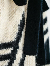 Contrast Pattern Belted Cardigan Jacket arcadeshops.com