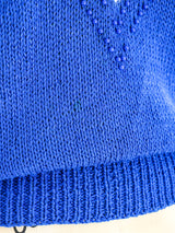 Blue and Ivory Chevron Angora Sweater Top arcadeshops.com