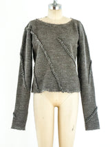 Issey Miyake Deconstructed Cropped Sweater Top arcadeshops.com