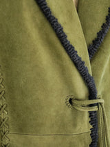 Yves Saint Laurent Olive Suede Blazer Jacket arcadeshops.com