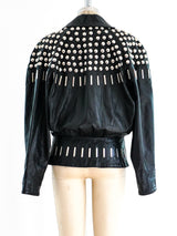 Black Studded Leather Jacket Jacket arcadeshops.com