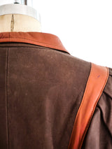 Cropped Leather Jacket with Laced Cape Sleeves Jacket arcadeshops.com