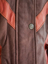 Cropped Leather Jacket with Laced Cape Sleeves Jacket arcadeshops.com