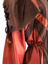 Cropped Leather Jacket with Laced Cape Sleeves Jacket arcadeshops.com