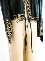 Gold Wave Trimmed Leather Jacket Jacket arcadeshops.com