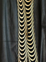 Gold Wave Trimmed Leather Jacket Jacket arcadeshops.com
