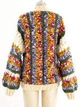 Multicolor Hand Knit Zip Front Sweater Jacket arcadeshops.com