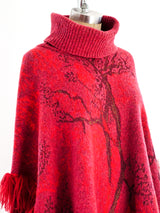 Kenzo Fur Fringed Sleeved Poncho Top arcadeshops.com