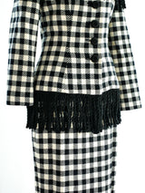Norma Kamali Fringed Skirt Ensemble Suit arcadeshops.com