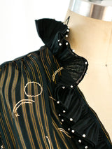 Zandra Rhodes Metallic Stripe Chiffon Top Top arcadeshops.com
