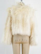 Cropped White Marabou Feather Jacket Jacket arcadeshops.com