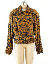 Leopard Print Suede Moto Jacket Jacket arcadeshops.com