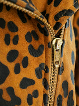 Leopard Print Suede Moto Jacket Jacket arcadeshops.com