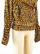 Leopard Print Suede Moto Jacket Jacket arcadeshops.com
