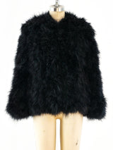 Black Marabou Feather Jacket Jacket arcadeshops.com